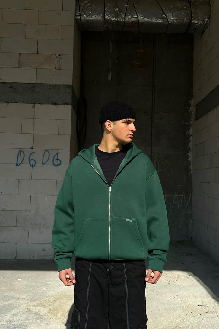 Basic Zipper Oversize Hoodie
