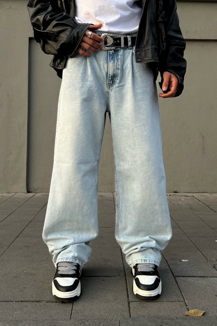 Basiz Buz Mavi Baggy Jean
