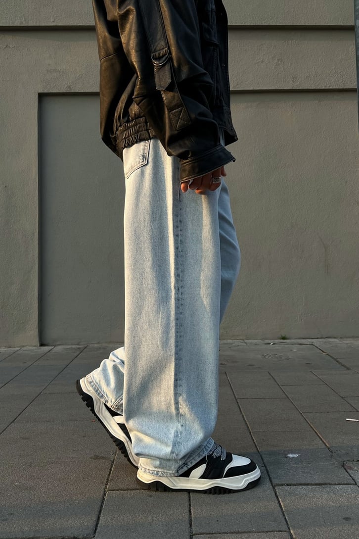 Basiz Buz Mavi Baggy Jean
