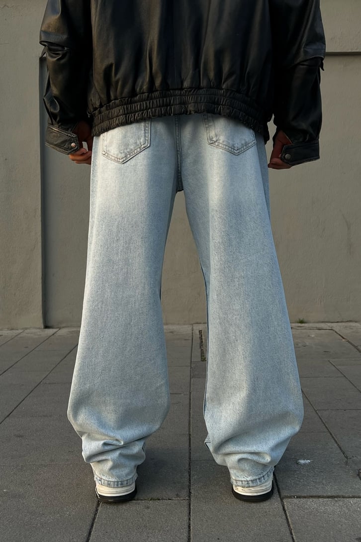 Basiz Buz Mavi Baggy Jean