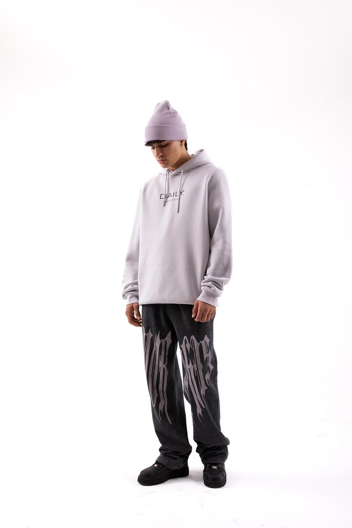 Baskılı Acid Wash Baggy Eşofman Altı