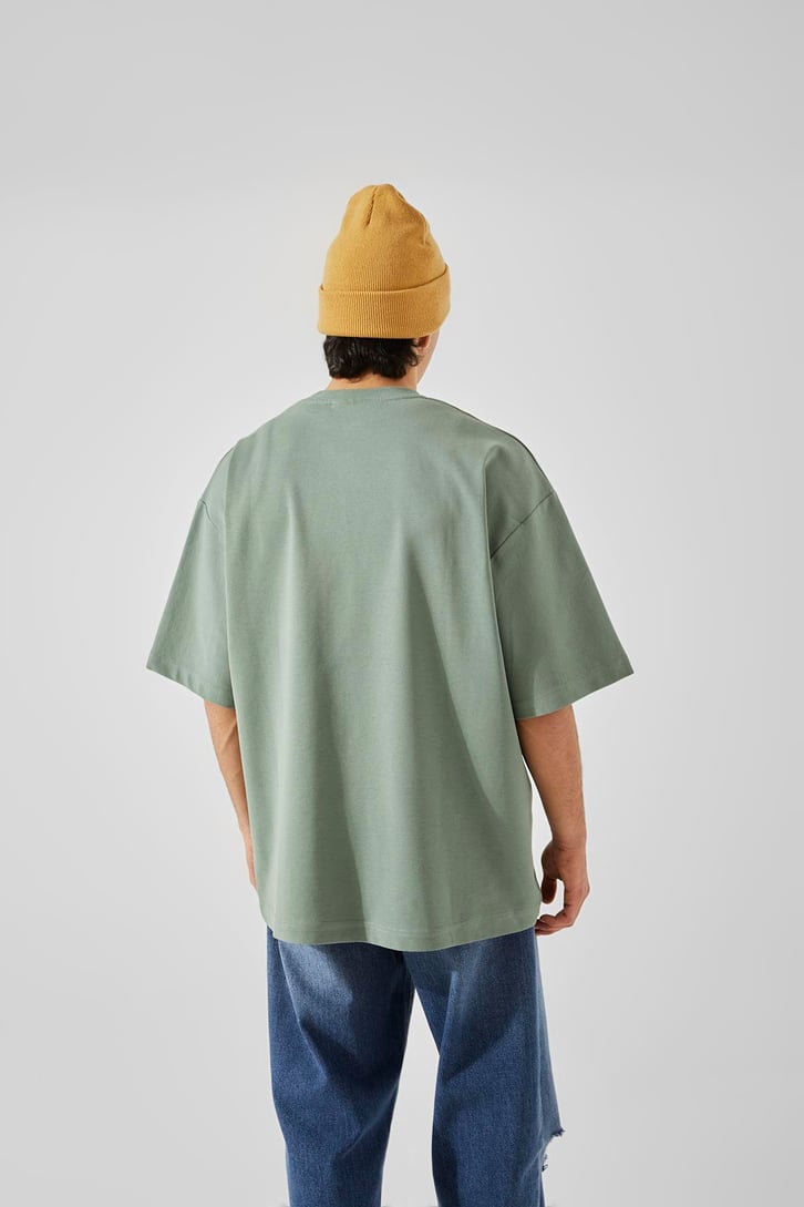 Baskılı Açık Yeşil Oversize Tişört