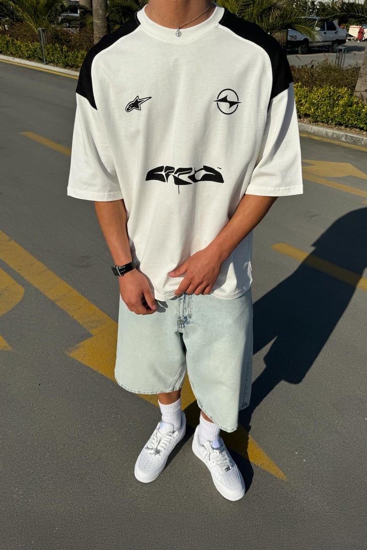 Baskılı Oversize Tişört