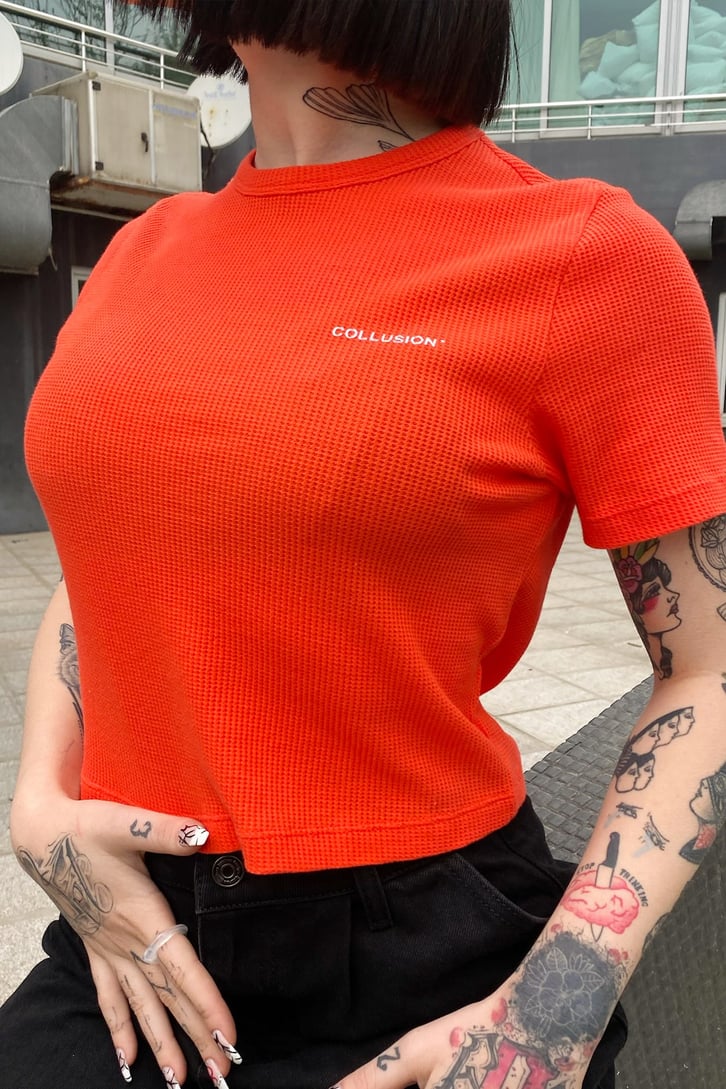 Baskılı Turuncu Crop