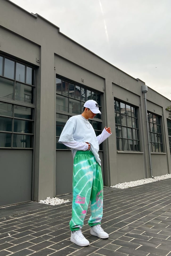 Batik Desen Baskılı Yeşil Jogger Fit Eşofman Altı