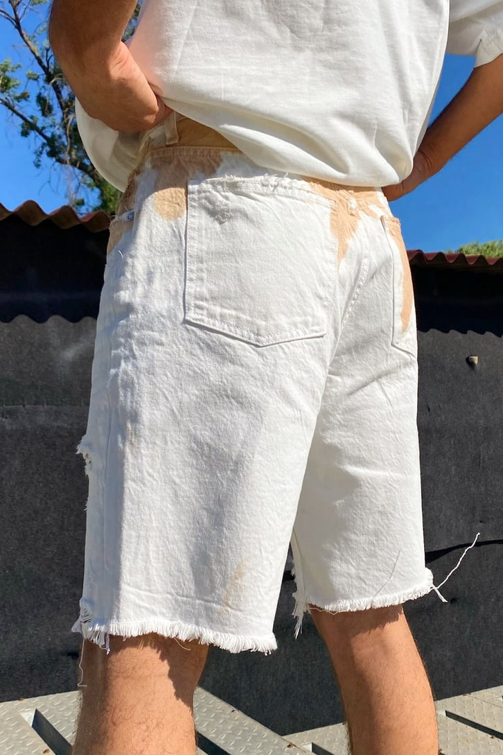 Batik Desen Krem Kot Şort