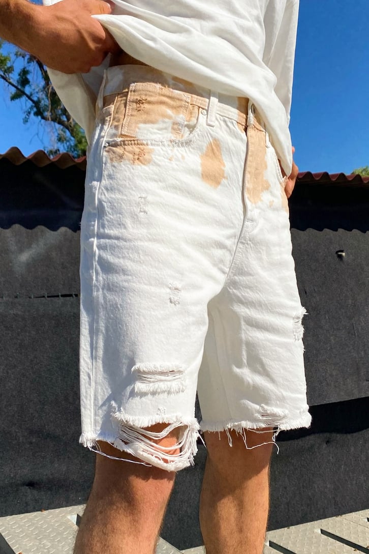 Batik Desen Krem Kot Şort