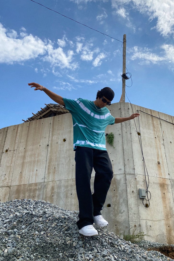 Batik Desen Petrol Yeşili Oversize Tshirt