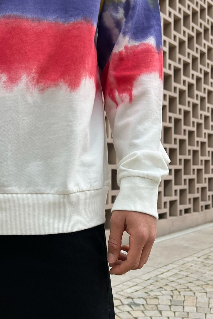 Batik Desen Turuncu Oversize Hoodie