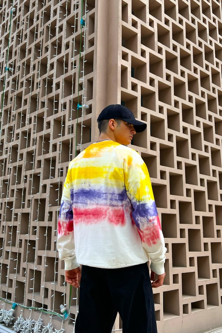 Batik Desen Turuncu Oversize Hoodie