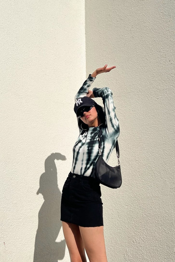 Batik Desen Uzun Kollu Crop