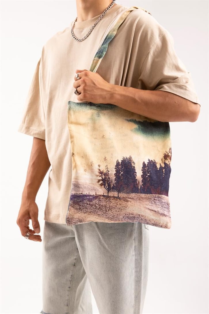 Batik Desenli Bez Çanta