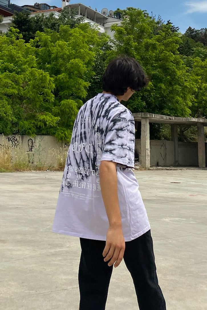 Batik Yıkama Ofcl Lila Oversize Tshirt