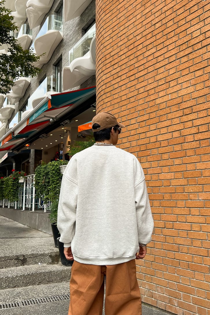 BDG Baskılı Gri Oversize Sweatshirt