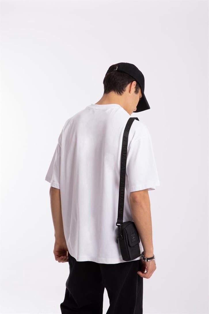 Be Brave Baskılı Beyaz Oversize Tshirt