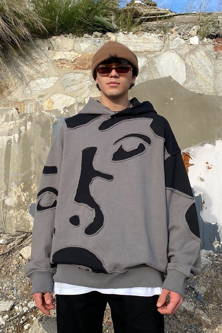 Be Human Distressed Oversize Premium Hoodie