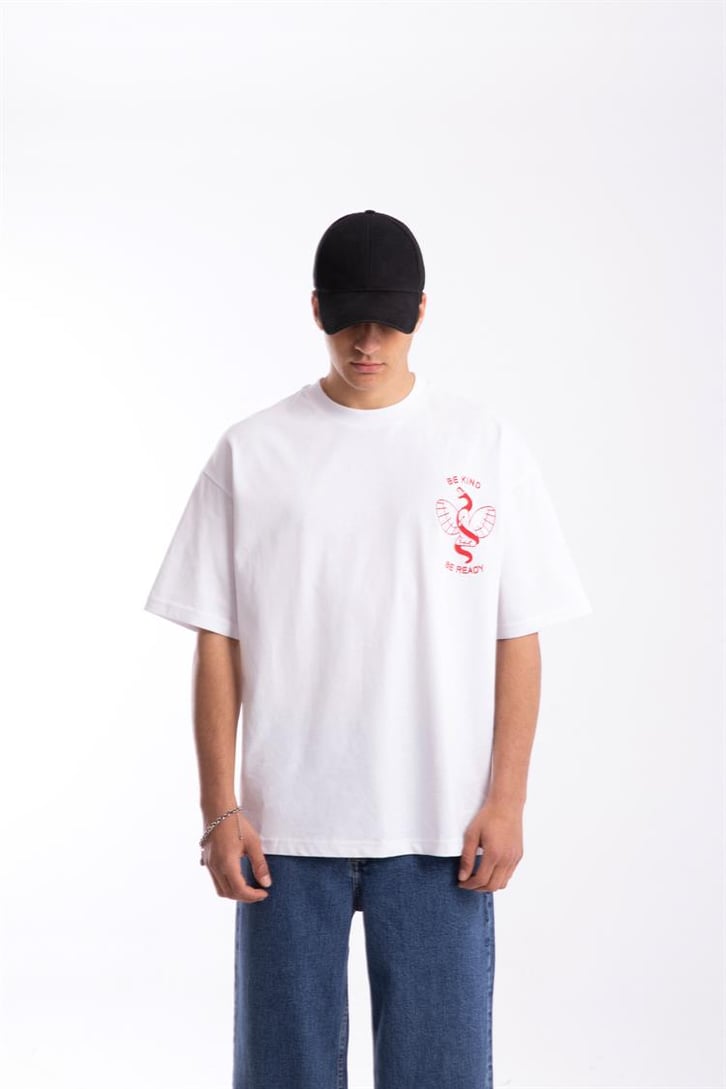 Be Kind Baskılı Oversize Tshirt