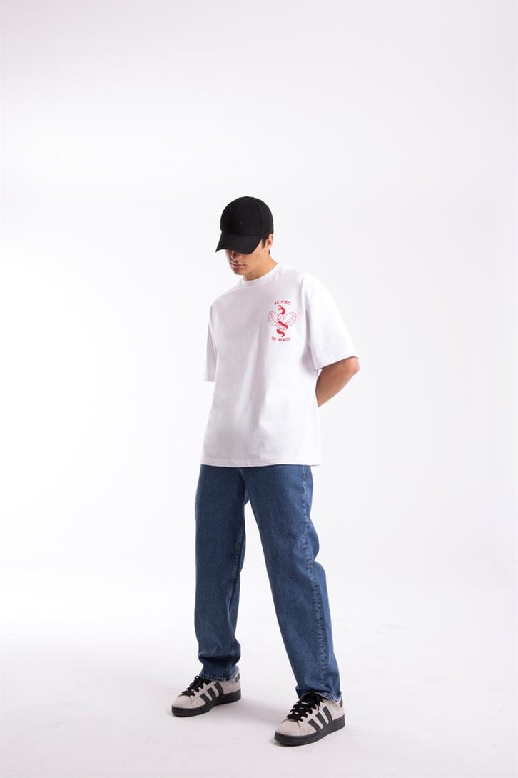 Be Kind Baskılı Oversize Tshirt