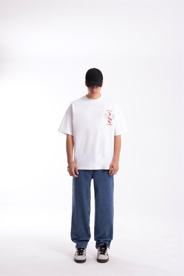 Be Kind Baskılı Oversize Tshirt