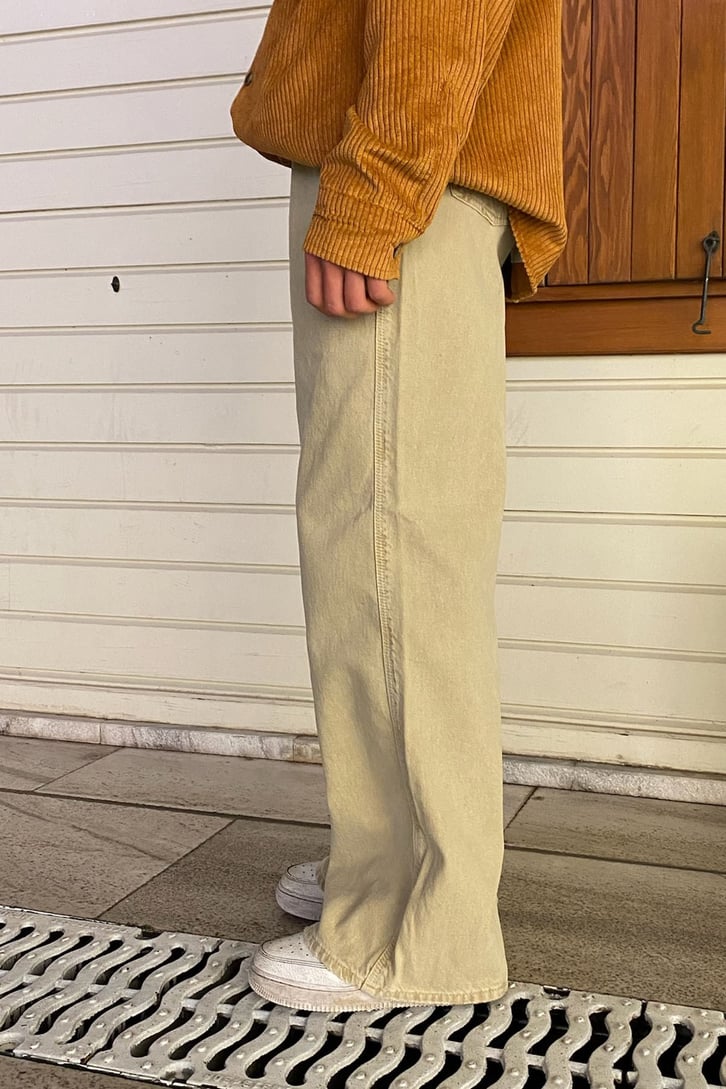 Beige Baggy Fit Premium Pants