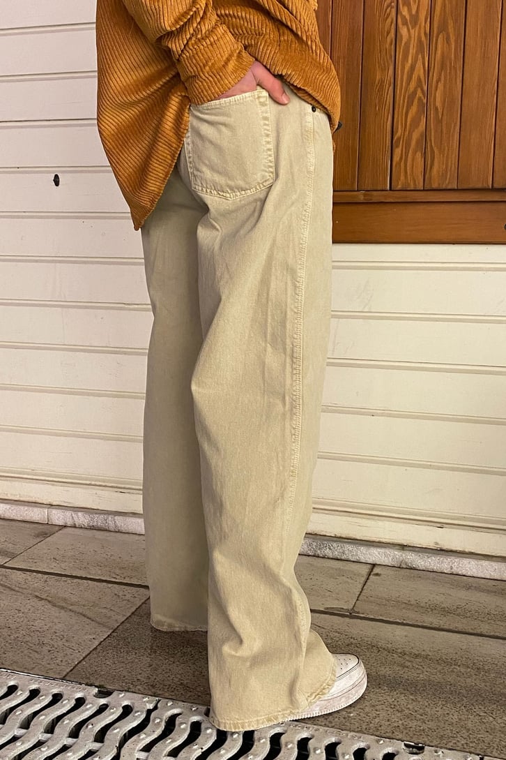 Beige Baggy Fit Premium Pants