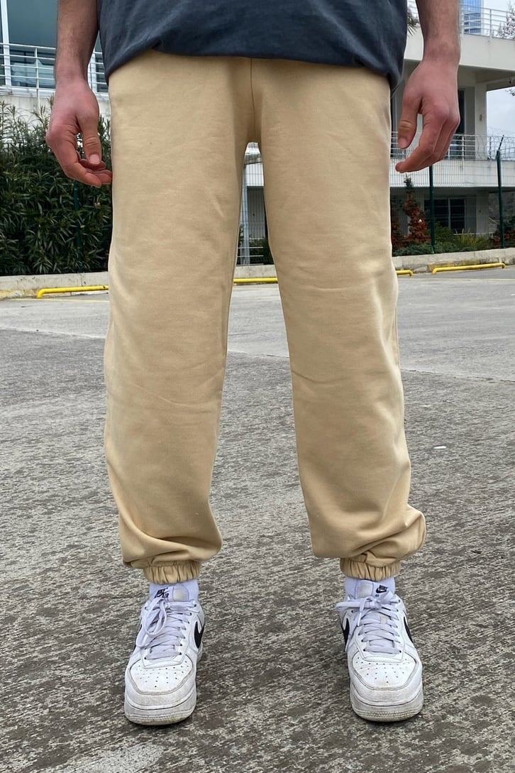 Beige Oversize Basic Sweatpant
