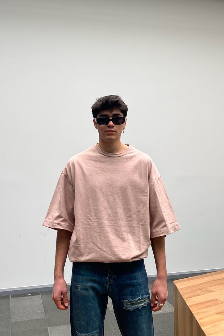 Beige Oversize Basic Tee