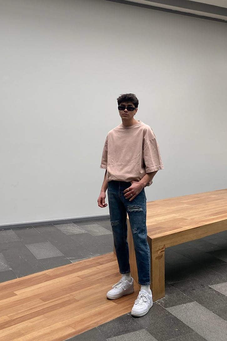 Beige Oversize Basic Tee