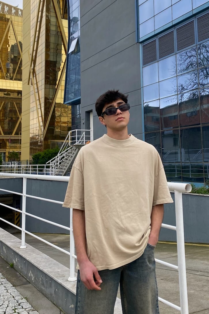 Beige Oversize Premium Tee