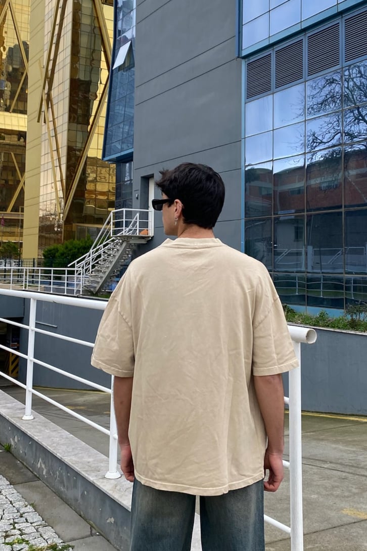 Beige Oversize Premium Tee