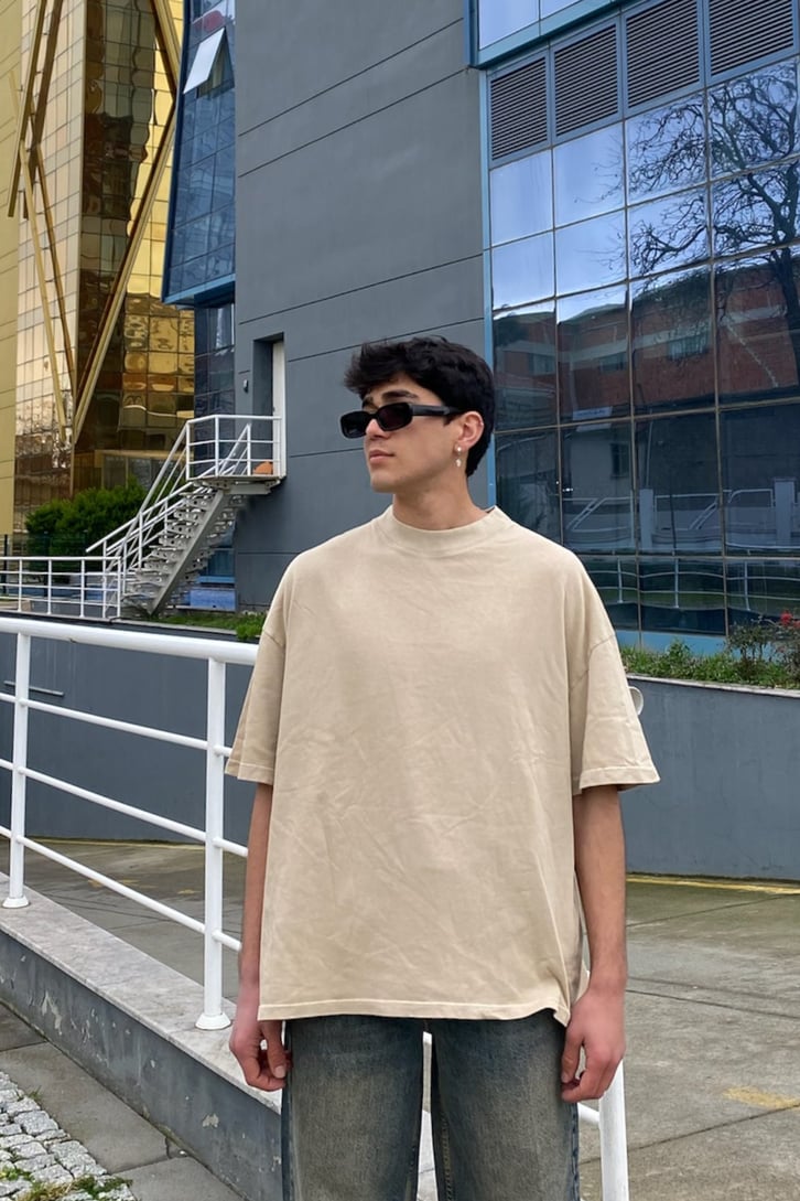 Beige Oversize Premium Tee