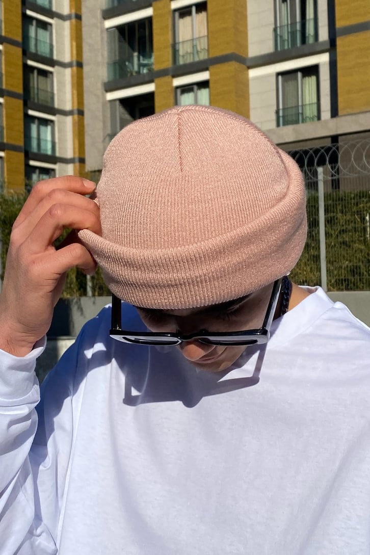 Beige Premium Kısa Bere