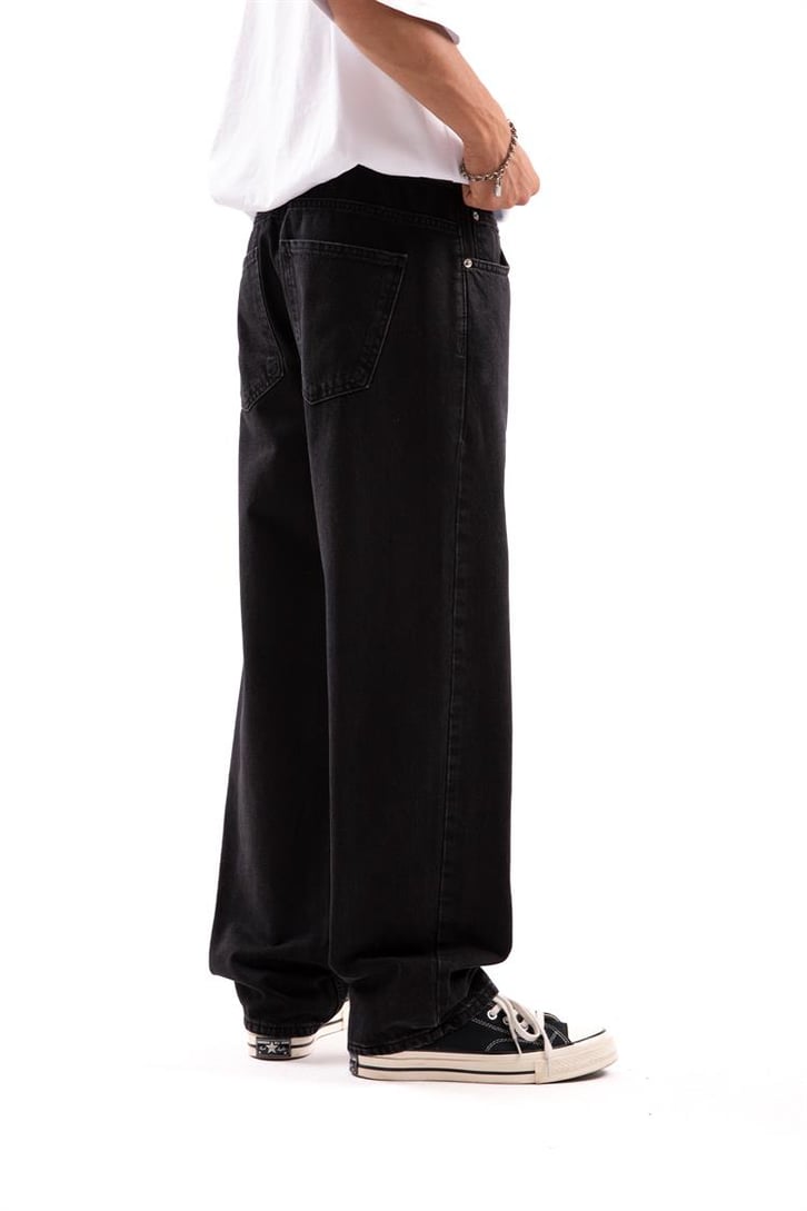 Bel Bağcıklı Baggy Antrasit Jean