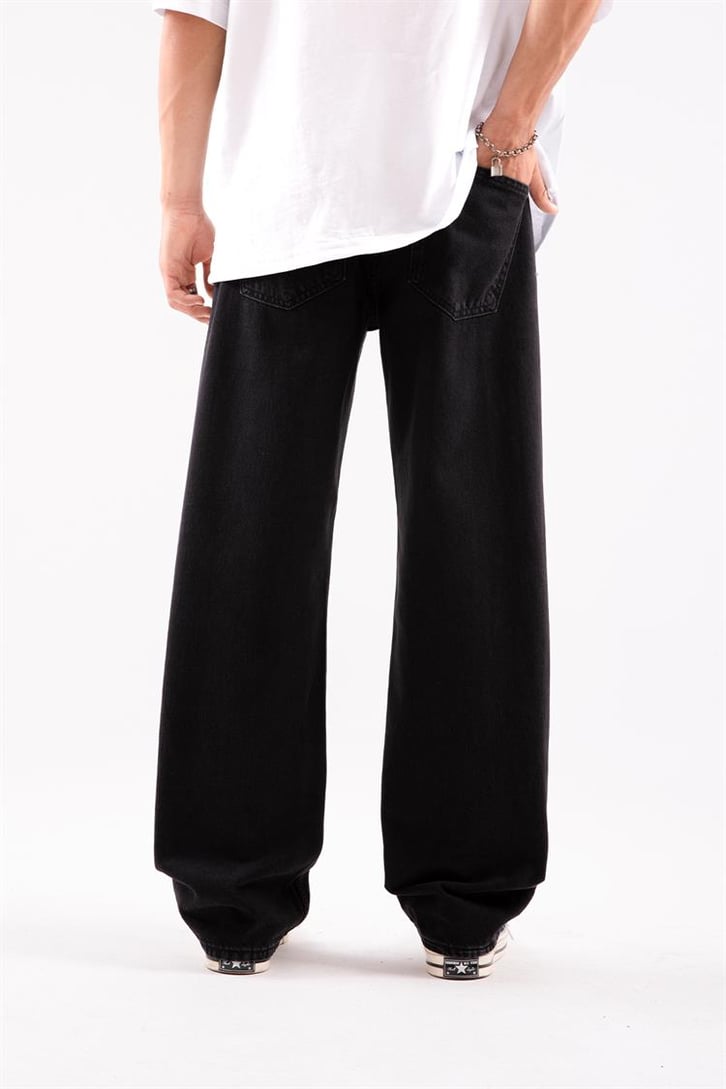 Bel Bağcıklı Baggy Antrasit Jean