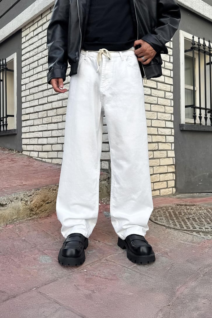 Bel Bağcıklı Baggy Jean
