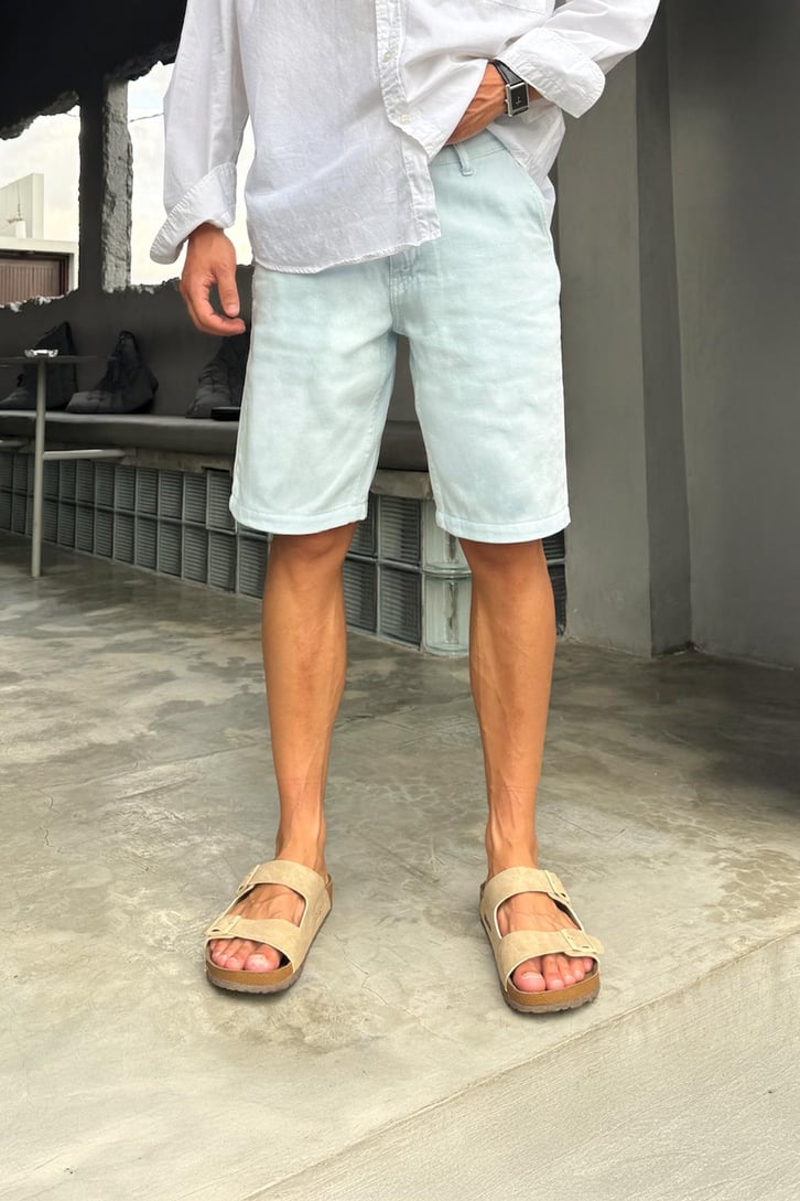 Bel Bağcıklı Gabardin Şort