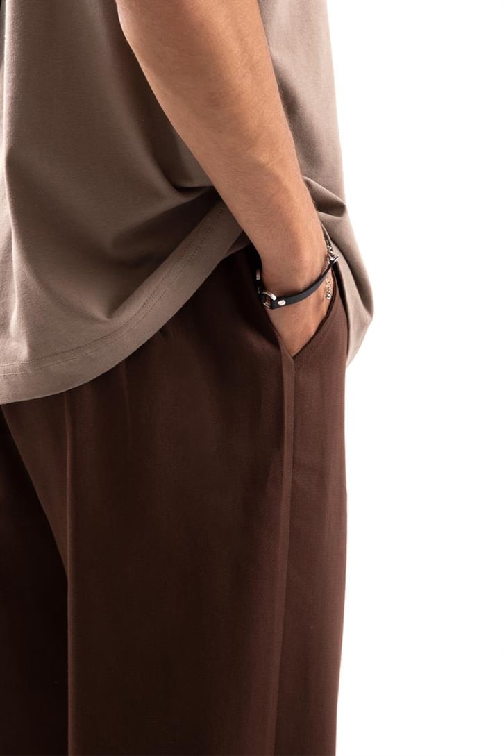 Bel Bağcıklı Kumaş Pantolon