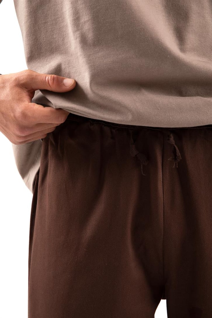 Bel Bağcıklı Kumaş Pantolon