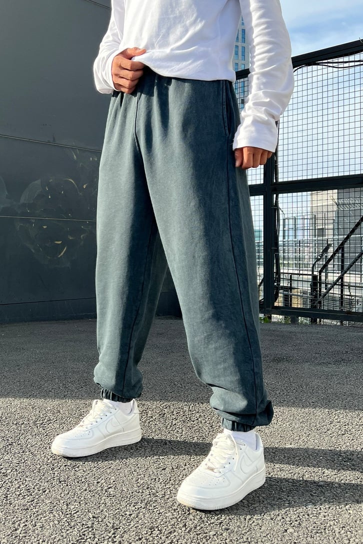 Bel Lastikli Acid Wash Jogger Eşofman Altı