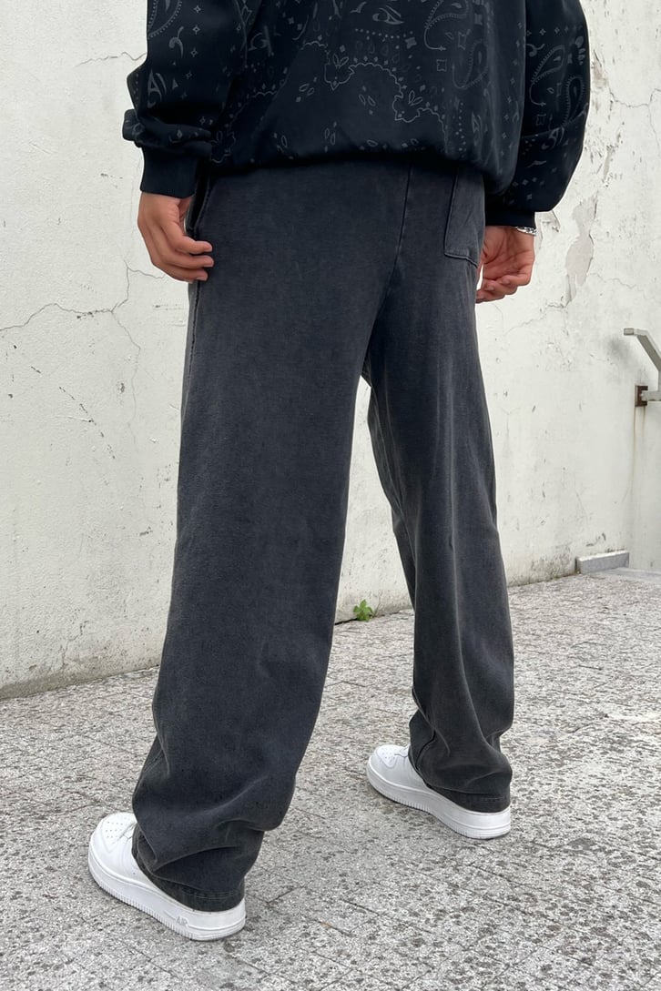 Bel Lastikli Acid Wash Relaxed Eşofman Altı
