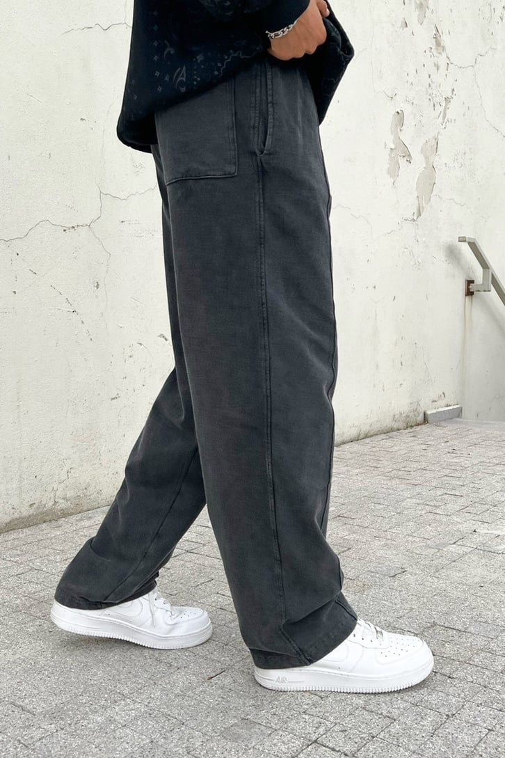 Bel Lastikli Acid Wash Relaxed Eşofman Altı