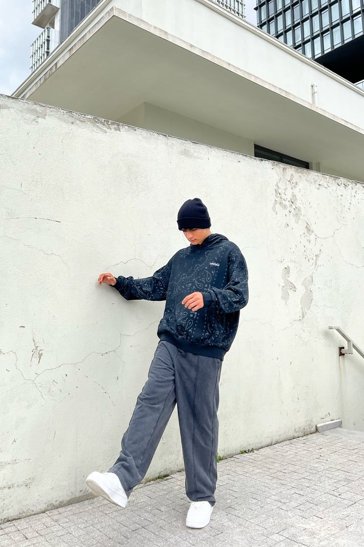 Bel Lastikli Acid Wash Relaxed Eşofman Altı
