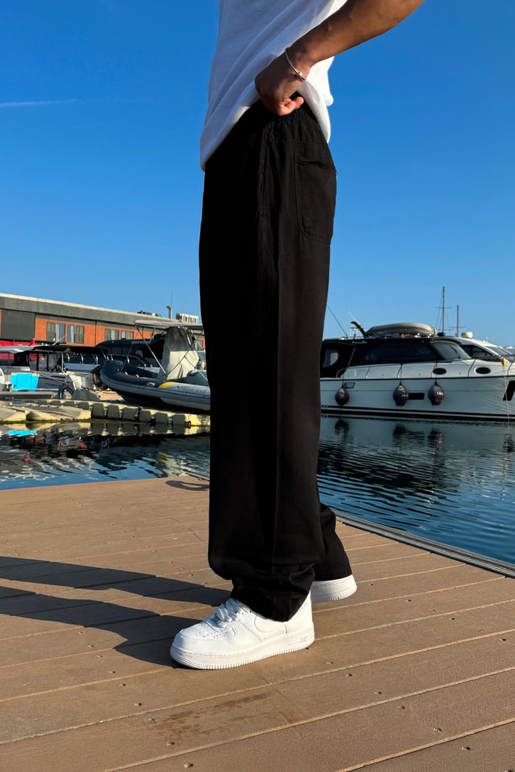 Bel Lastikli Arka Cep Detay Baggy Pantolon