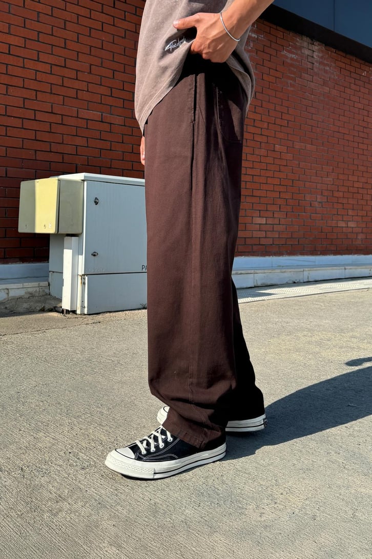 Bel Lastikli Arka Cep Detay Baggy Pantolon