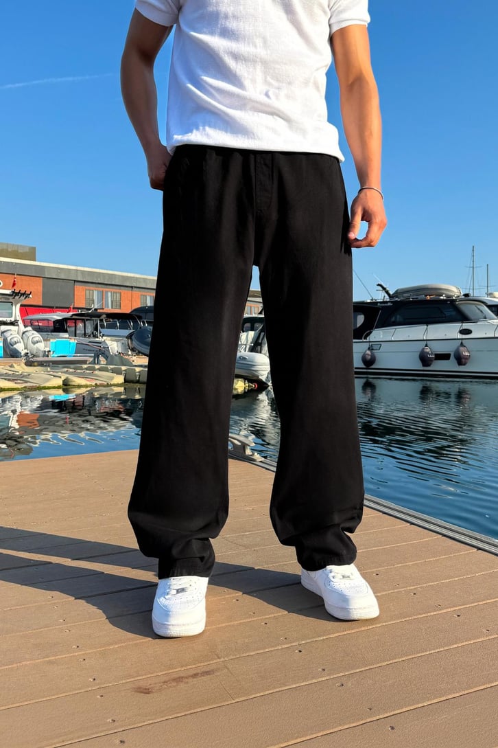 Bel Lastikli Arka Cep Detay Baggy Pantolon