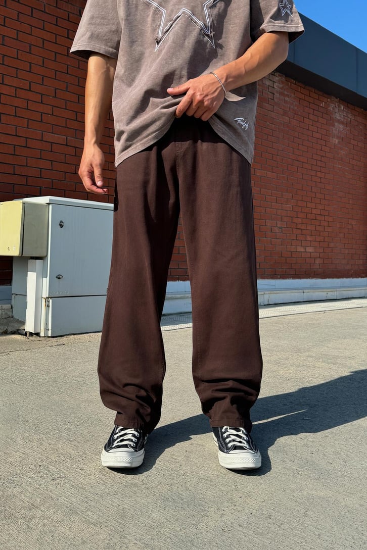 Bel Lastikli Arka Cep Detay Baggy Pantolon