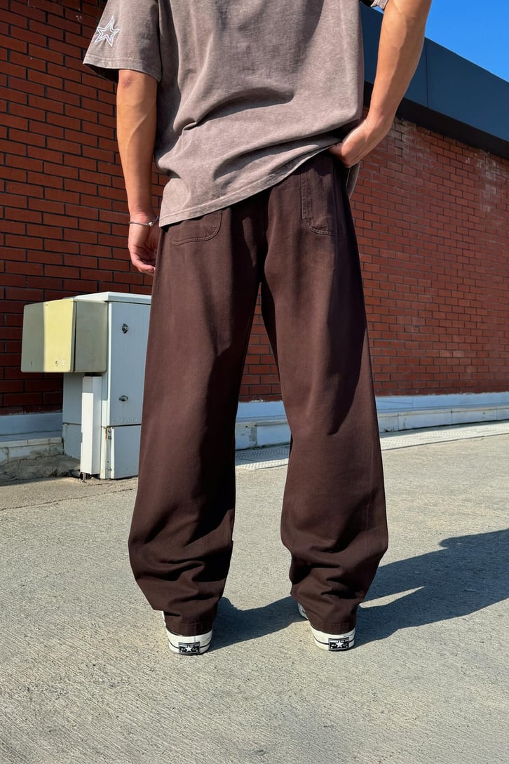Bel Lastikli Arka Cep Detay Baggy Pantolon