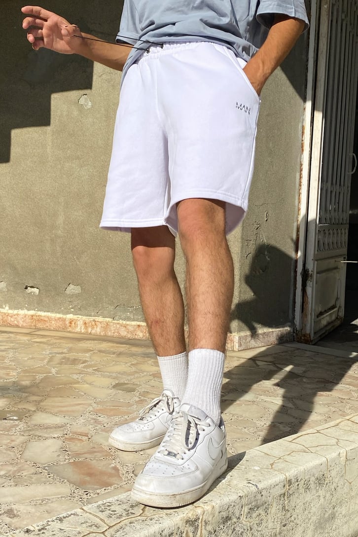 Bel Lastikli Basic Kırık Beyaz Şort