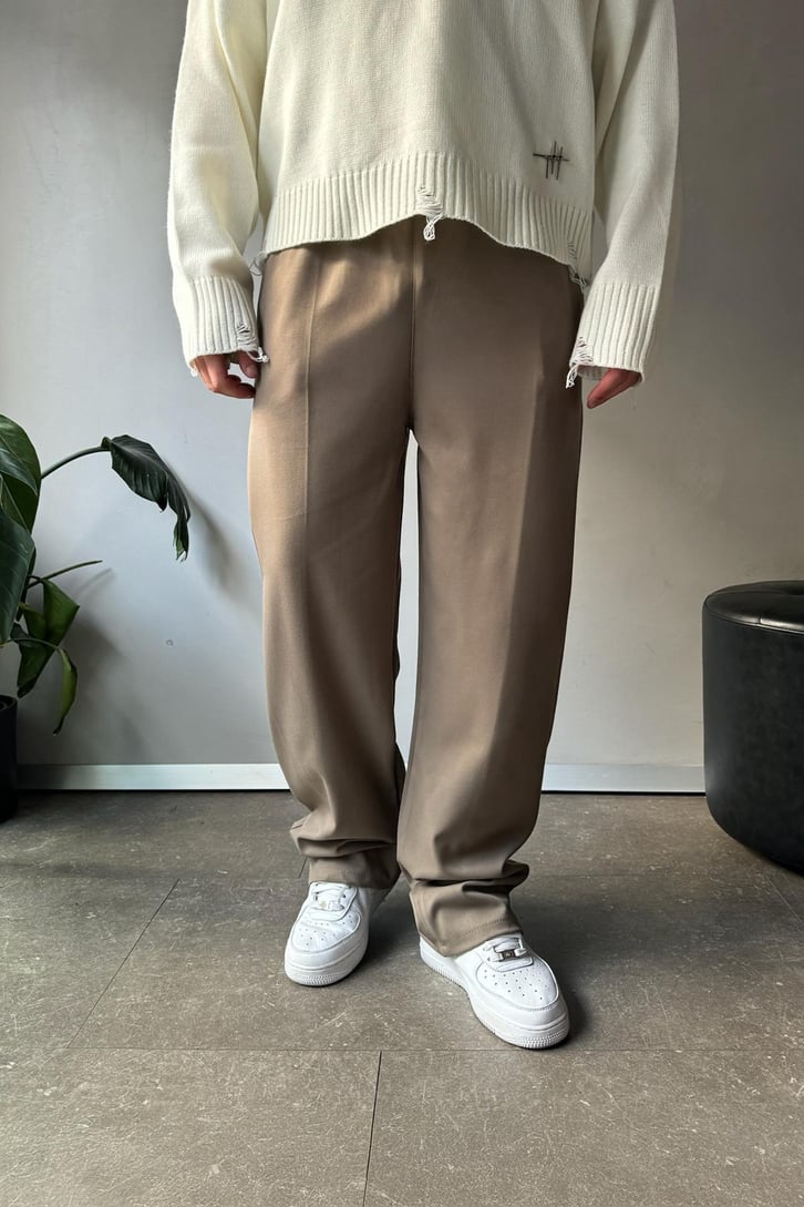 Bel Lastikli Basic Kumaş Pantolon