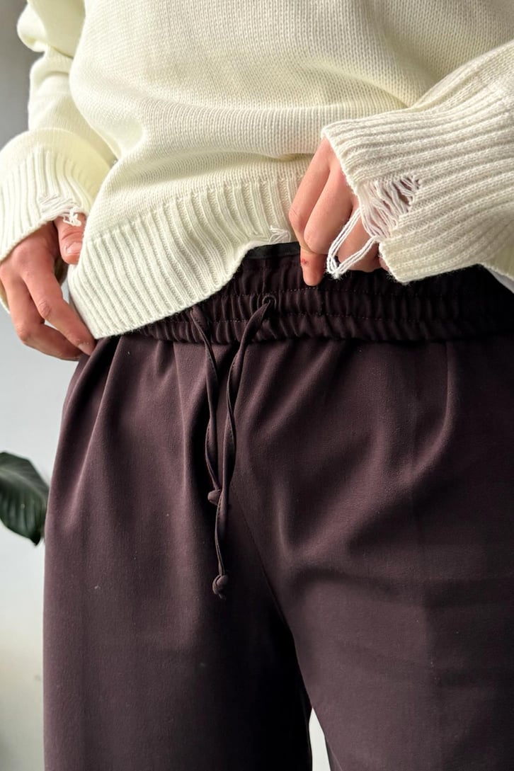 Bel Lastikli Basic Kumaş Pantolon